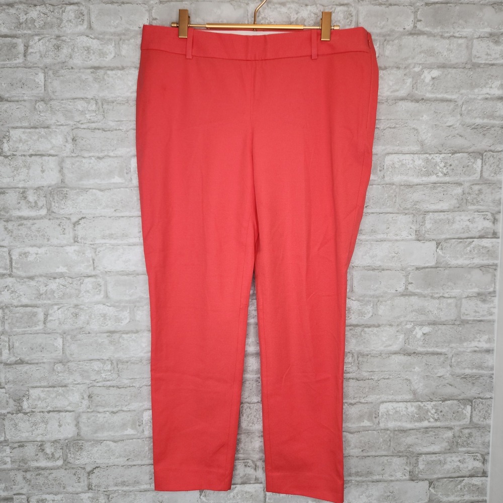 J. Crew Ankle Pants Orange‎ Coral Stretch Cotton Professional 10